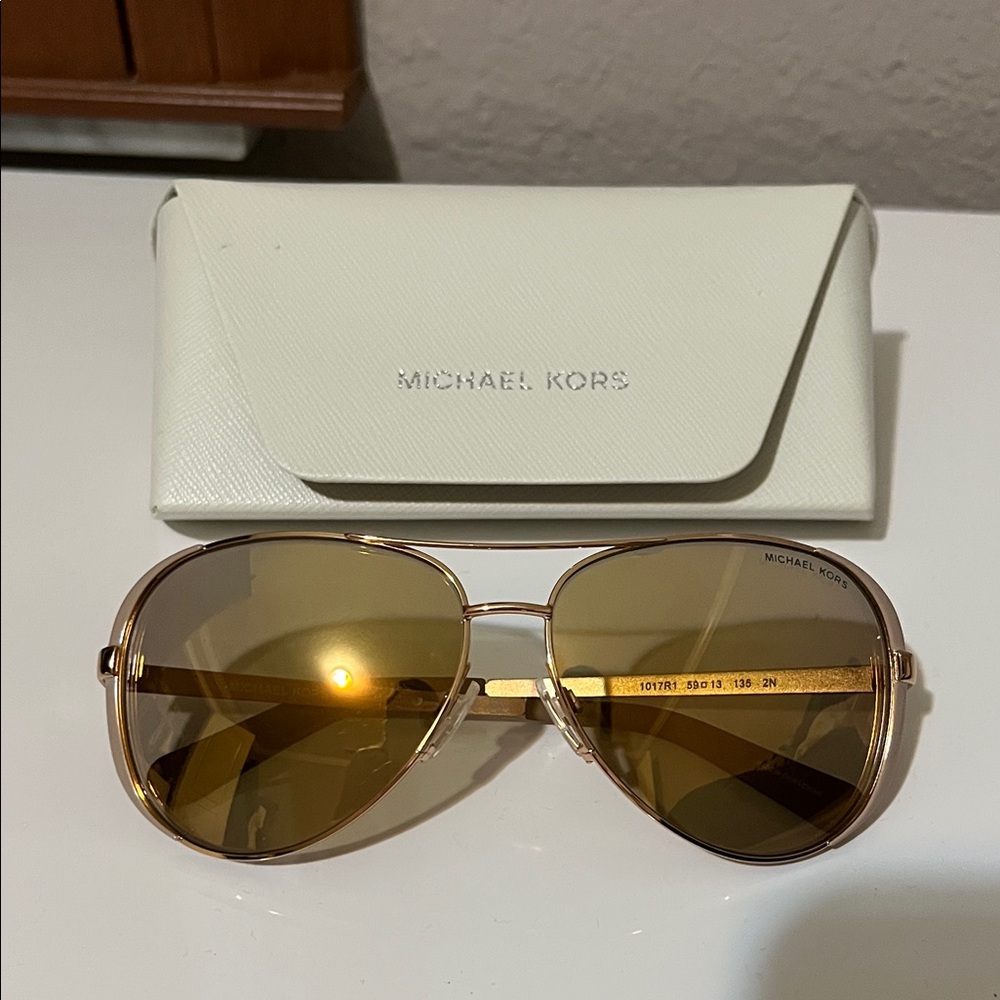 Michael Kors Gold-Tone Aviator Sunglasses
Brand new